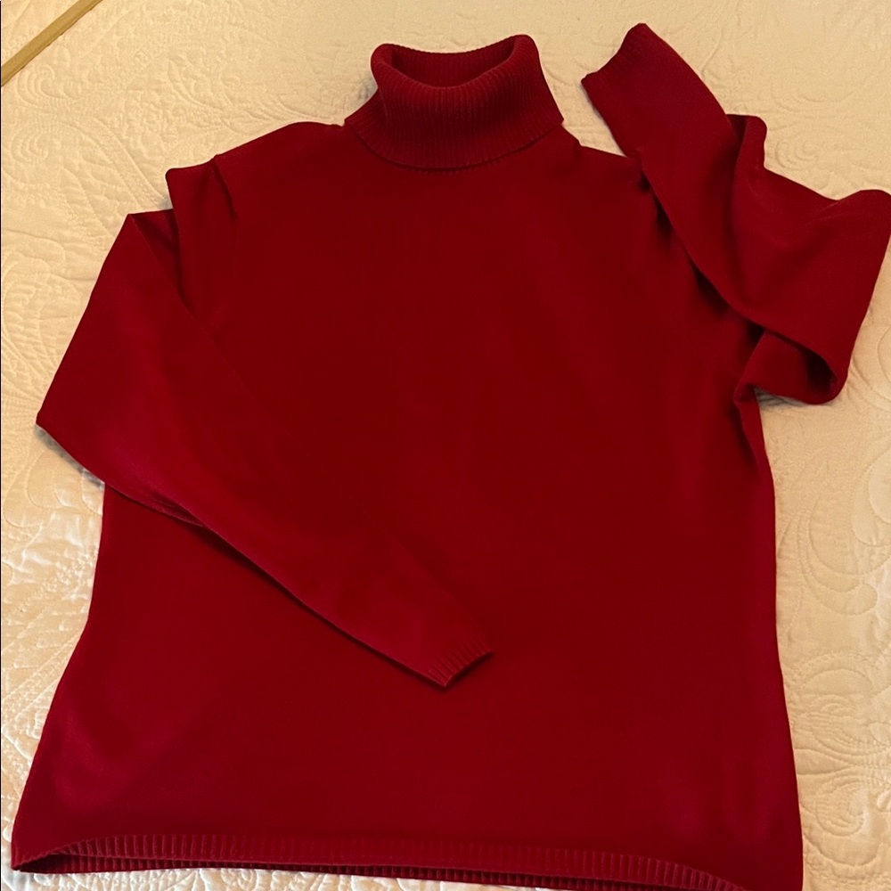 Talbots’s Cranberry Red Turtleneck Sweater - Large